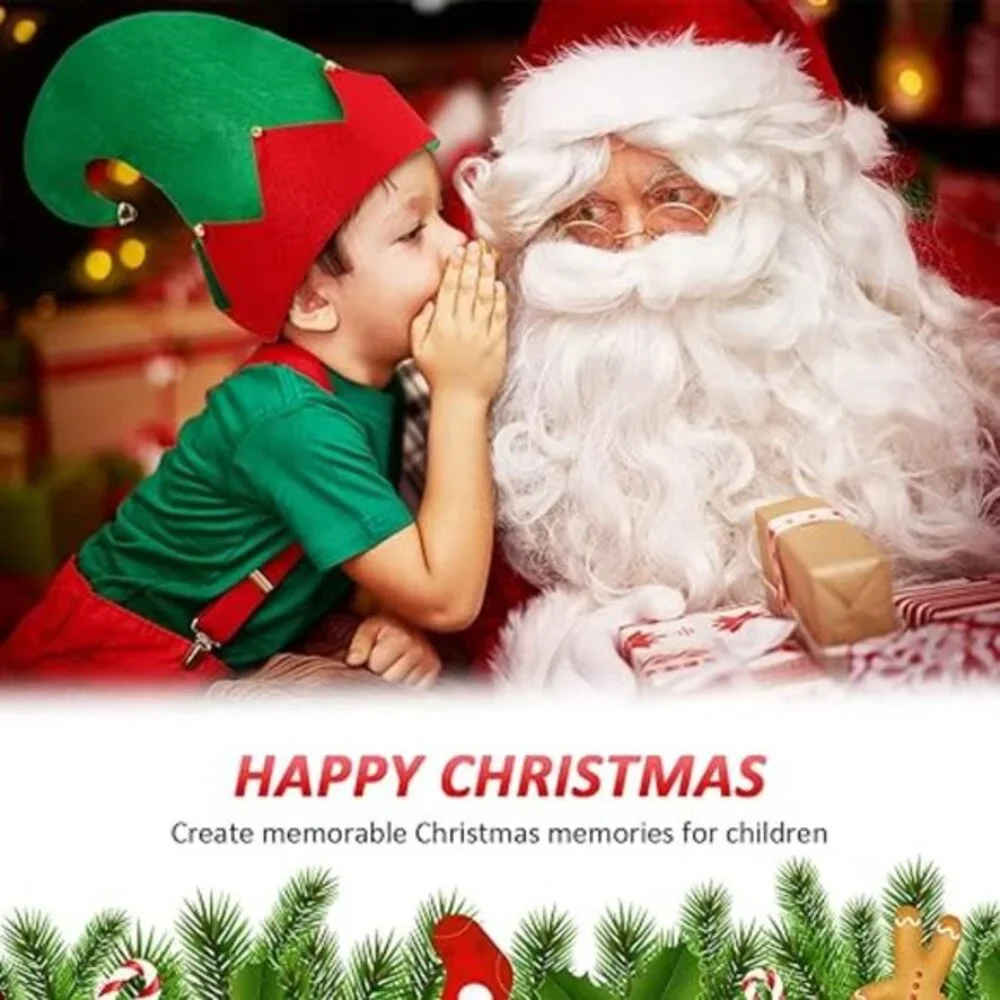 6 Packs Christmas Elf Felt Hat Santa‎ Elf Hats for Kids Adults Jingle Bells Xmas